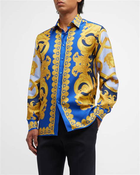 versace silk shirt replica|silk versace shirt men's.